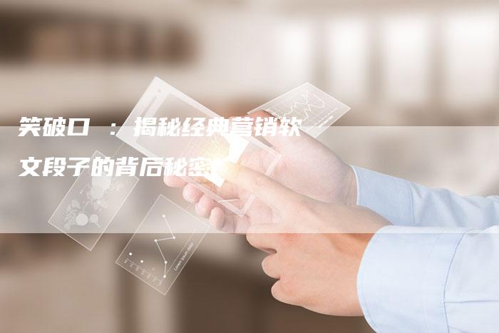 笑破口 ：揭秘经典营销软文段子的背后秘密