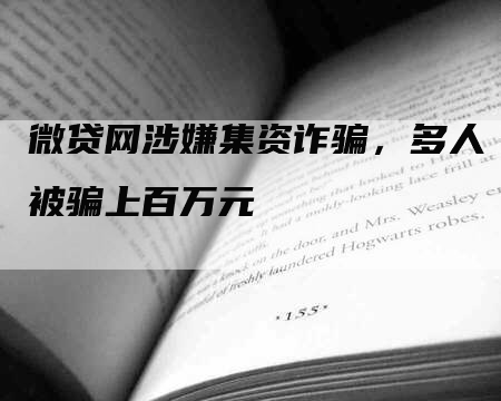 微贷网涉嫌集资诈骗，多人被骗上百万元