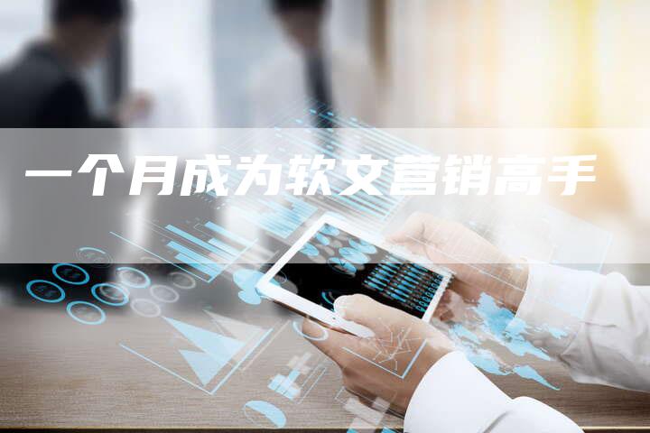 一个月成为软文营销高手