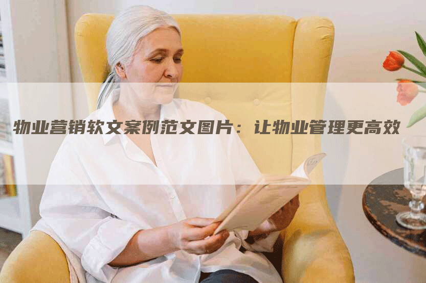 物业营销软文案例范文图片：让物业管理更高效