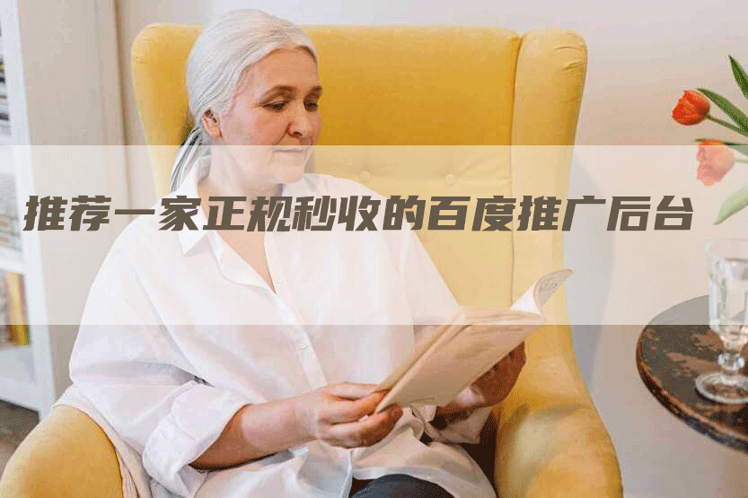 推荐一家正规秒收的百度推广后台