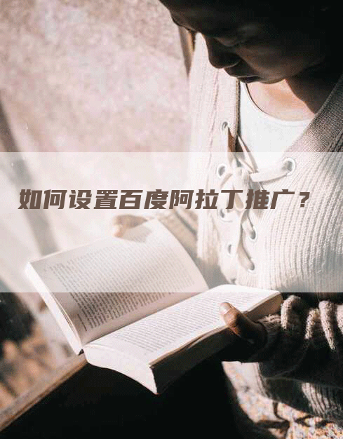 如何设置百度阿拉丁推广？