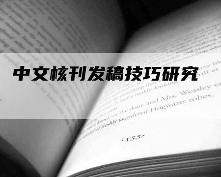 中文核刊发稿技巧研究