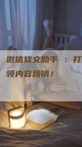 微信软文助手 ：打造，引领内容营销！
