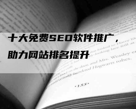 十大免费SEO软件推广，助力网站排名提升