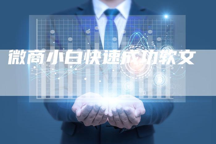 微商小白快速成功软文