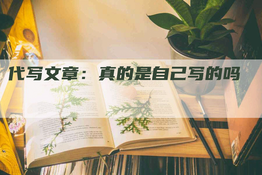 代写文章：真的是自己写的吗