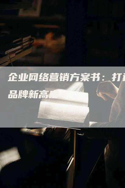 企业网络营销方案书：打造品牌新高度