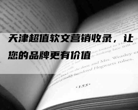 天津超值软文营销收录，让您的品牌更有价值