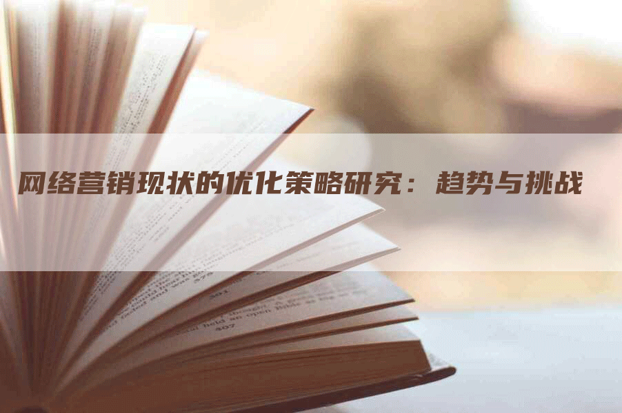 网络营销现状的优化策略研究：趋势与挑战